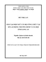 Đào tạo đội ngũ cán bộ công chức tại Sở Lao động Thương binh và Xã hội tỉnh Long An (tt)