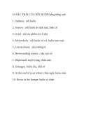 10 sắc THÁI của nỗi BUỒN bằng tiếng anh