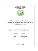 Đánh giá tình hình cấp giấy chứng nhận quyền sử dụng đất trên địa bàn xã Tiên Yên  huyện Quang Bình  tỉnh Hà Giang giai đoạn 2013 2015. (Khóa luận tốt nghiệp)