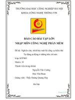 BÁO CÁO BÀI TẬP LỚN  NHẬP MÔN CÔNG NGHỆ PHẦN MỀM