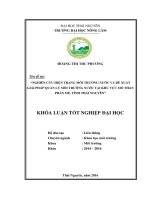 Nghiên cứu hiện trạng môi trường nước và đề xuất giải pháp quản lý môi trường nước tại khu vực mỏ than Phấn Mễ  tỉnh Thái Nguyên. (Khóa luận tốt nghiệp)