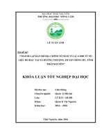 Thành lập bản đồ địa chính tờ số 02 tỷ lệ 1 2000 từ số liệu đo đạc tại xã Huống Thượng  huyện Đồng Hỷ  tỉnh Thái Nguyên. (Khóa luận tốt nghiệp)