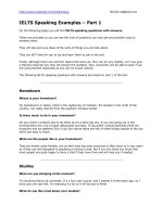 IELTS Speaking Examples – Part 1