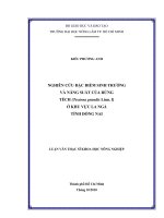 NGHIÊN CỨU ĐẶC ĐIỂM SINH TRƯỞNG VÀ NĂNG SUẤT CỦA RỪNG TẾCH (Tectona grandis Linn. f) Ở KHU VỰC LA NGÀ TỈNH ĐỒNG NAI LUẬN VĂN THẠC SĨ KHOA HỌC NÔNG NGHIỆP