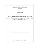 TỶ LỆ NHIỄM, HIỆU GIÁ KHÁNG THỂ SAU TIÊM PHÒNG VÀ BẢN ĐỒ DỊCH TỄ BỆNH CÚM A (H5N1) TRÊN VỊT TẠI TỈNH ĐỒNG THÁP LUẬN VĂN THẠC SỸ KHOA HỌC NÔNG NGHIỆP