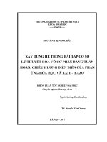 Xây dựng hệ thống bài tập cơ sở lý thuyết hóa vô cơ phần bảng tuần hoàn, chiều hướng diễn biến của phản ứng hóa học và axit – bazơ