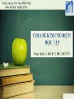 Chia sẻ kinh nghiệm học tập