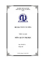 Tiểu luận quản trị học: TOÀN cầu hóa