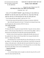 KẾ HOẠCH CÔNG TÁC PHỔ CẬP GIÁO DỤCNĂM HỌC 2010 – 2011