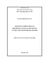 Kiểm soát ô nhiễm tiếng ồn theo pháp luật bảo vệ môi trường từ thực tiễn Thành phố Hồ Chí Minh (LV thạc sĩ)