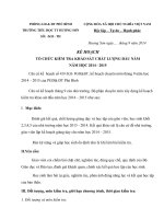 KẾ HOẠCH tổ CHỨC KHẢO sát CHẤT LƯỢNG đầu năm 