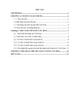 Toàn cầu hóa và những tác động của toàn cầu hóa đến việt nam