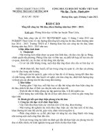 BÁO CÁOTổng kết công tác Thi đua, khen thưởng năm học 2014 – 2015