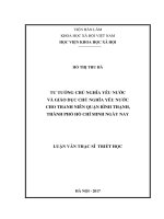 Tư tưởng chủ nghĩa yêu nước và giáo dục chủ nghĩa yêu nước cho thanh niên quận Bình Thạnh, thành phố Hồ Chí Minh ngày nay (LV thạc sĩ)