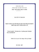 Nhân thân người phạm tội xâm phạm sở hữu trên địa bàn tỉnh Long An (tt)