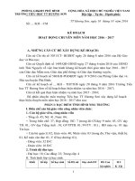 KẾ HOẠCH HOẠT ĐỘNG CHUYÊN MÔN NĂM HỌC 2016 – 2017