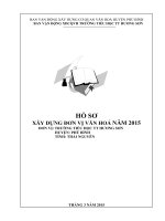 HỒ SƠ XÂY DỰNG ĐƠN VỊ VĂN HOÁ NĂM 2015 ĐƠN VỊ: TRƯỜNG TIỂU HỌC TT HƯƠNG SƠN HUYỆN: PHÚ BÌNH TỈNH: THÁI NGUYÊN