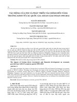 TÁC ĐỘNG của FDI và PHÁT TRIỂN tài CHÍNH đến TĂNG TRƯỞNG KINH tế các QUỐC GIA ASEAN GIAI đoạn 1995 2014 (tt0 