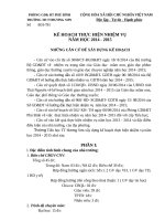 KẾ HOẠCH THỰC HIỆN NHIỆM VỤNĂM HỌC 2014 - 2015