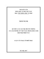 Kế thừa các giá trị truyền thống của người phụ nữ Việt Nam trong bối cảnh hội nhập hiện nay (LV thạc sĩ)