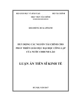 Huy động nguồn tài chính cho phát triển giáo dục đại học công lập ở nước CHDCND Lào