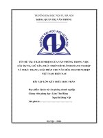 TRÁCH NHIỆM CỦA VĂN PHÒNG TRONG VIỆC  XÂY DỰNG, GIỮ GÌN, PHÁT TRIỂN HÌNH ẢNH DOANH NGHIỆP  VÀ THỰC TRẠNG, GIẢI PHÁP CHO VĂN HÓA DOANH NGHIỆP  VIỆT NAM HIỆN NAY