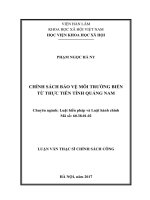 Chính sách bảo vệ môi trường biển từ thực tiễn tỉnh Quảng Nam (tt)