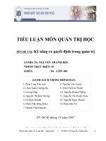 Kỹ năng ra quyết định trong quản trị