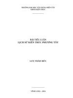 TIỂU LUẬN LỊCH SỬ KIẾN TRÚC PHƯƠNG TÂY