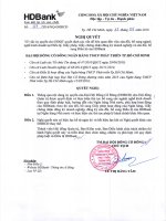 07-2016-NQ-DHDCD vv uy quyen cho HDQT cac vde lien quan den viec sua doi bo sung nganh nghe KD tai Dieu le Giay phep Giay CNDKDN va sua doi bo sung Dieu le HDBank