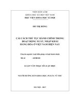 Cải cách thủ tục hành chính trong hoạt động xuất, nhập khẩu hàng hóa ở Việt Nam hiện nay