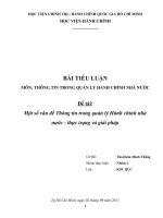 Một số vấn đề Thông tin trong quản lý Hành chính nhà nước - thực trạng và giải pháp