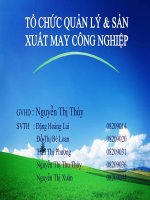TỔ CHỨC QUẢN LÝ  SẢN XUẤT MAY CÔNG NGHIỆP