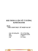 BÀI THẢO LUẬN VỀ Ý TƯỞNG KINH DOANH   TRÒ CHƠI THỰC TẾ NHẬP VAI 5D