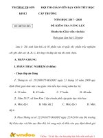 Đề thi giáo viên giỏi môn văn hóa trường tiểu học sơn kim 2, hà tĩnh năm học 2017   2018 