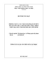 Phòng ngừa các tội xâm phạm sở hữu do người chưa thành niên thực hiện trên địa bàn thành phố hồ chí minh  tt