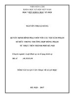 Quyết định hình phạt đối với các tội xâm phạm sở hữu trong trường hợp đồng phạm từ thực tiễn thành phố Hà Nội (tt)