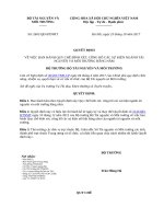 BỘ TÀI NGUYÊN VÀ MÔI TRƯỜNG