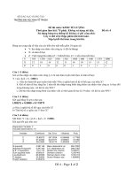 Tài liệu môn Kinh tế lượng - Làm nghề gì cũng đòi hỏi phải có tình yêu, lương tâm và đạo đức KTL de 4