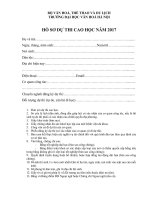 Thông báo Tuyển sinh đào tạo trình độ thạc sĩ năm 2017 (Đợt 2) 1 Bìa HO SO DU THI