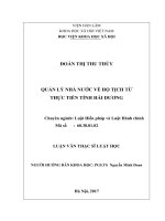 Quản lý nhà nước về hộ tịch từ thực tiễn tỉnh Hải Dương