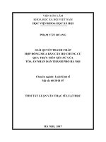 Giải quyết tranh chấp hợp đồng mua bán căn hộ chung cư qua thực tiễn xét xử của Tòa án nhân dân thành phố Hà Nội (tt)