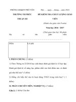 Đề kiểm tra chất lượng giáo viên trường tiểu học phúc thuận 3, thái nguyên năm học 2016   2017 (dành cho giáo viên 9 môn) 