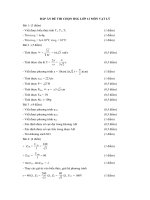 ĐÁP ÁN ĐỀ THI CHỌN HSG LỚP 12 MÔN VẬT LÝ