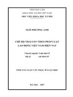 Chế độ thai sản theo pháp luật lao động Việt Nam hiện nay (tt)