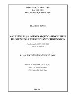 luận án: Văn chính luận Nguyễn Ái Quốc – Hồ Chí Minh từ góc nhìn lý thuyết phân tích diễn ngôn