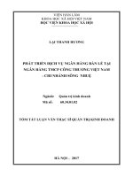 Phát triển dịch vụ ngân hàng bán lẻ tại Ngân hàng TMCP Công thương Việt Nam  chi nhánh Sông Nhuệ (tt)