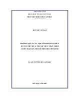 Phòng ngừa các tội xâm phạm sở hữu do người chưa thành niên thực hiện trên địa bàn thành phố hồ chí minh