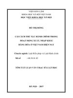 Cải cách thủ tục hành chính trong hoạt động xuất, nhập khẩu hàng hóa ở Việt Nam hiện nay (tt)