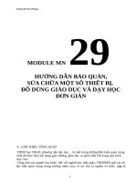 Module <29> HƯỚNG DẪN BẢO QUẢN, SỬA CHỮA MỘT SỐ THIẾT BỊ,  ĐỒ DÙNG GIÁO DỤC VÀ DẠY HỌC  ĐƠN GIẢN